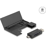 Delock Kártyaolvasó USB 5 Gbps USB Type-C  / A-típusú SD és Mikro SD memóriakártyákhoz praktikus memória kártyatokkal -