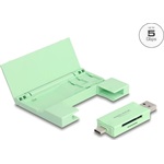 Delock Kártyaolvasó USB 5 Gbps USB Type-C  / A-típusú SD és Mikro SD memóriakártyákhoz praktikus memória kártyatokkal -