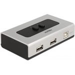 Delock Kétirányú USB 2.0 switch 1 db. B-típusú anya   2 db. A-típusú anya kézi átkapcsolással