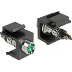 Delock Keystone 6 V-os, LED zöld, fekete