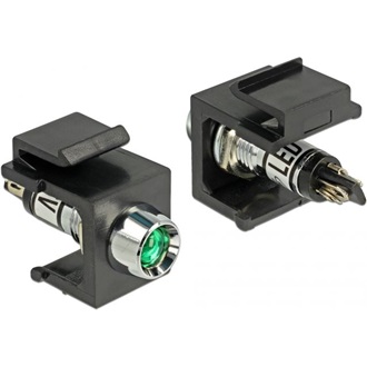 Delock Keystone 6 V-os, LED zöld, fekete