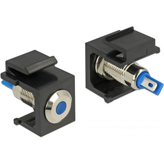 Delock Keystone 6 V-os, lapos, LED kék, fekete