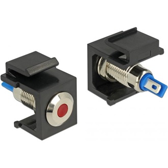 Delock Keystone 6 V-os, lapos, LED piros, fekete