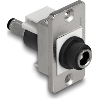 Delock Keystone DC 5,5 x 2,5 mm-es anya-DC 5,5 x 2,1 mm-es apa ezüst / fehér / fekete