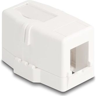Delock Keystone Felületre Épített Doboz 1 Port mágneses gombbal, fehér színű