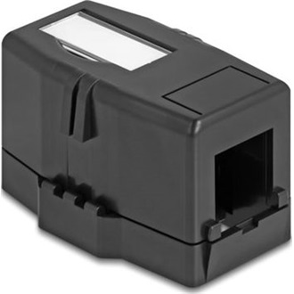 Delock Keystone Felületre Épített Doboz 1 Port mágneses gombbal, fekete színű