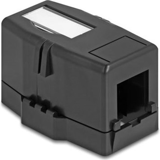 Delock Keystone Felületre Épített Doboz 1 Port mágneses gombbal, fekete színű