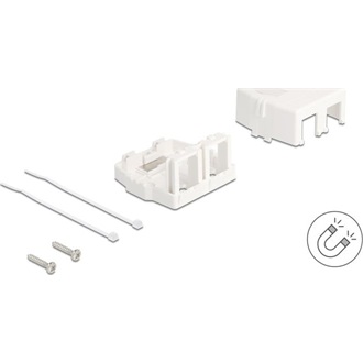 Delock Keystone Felületre Épített Doboz 2 Port mágneses gombbal, fehér színű