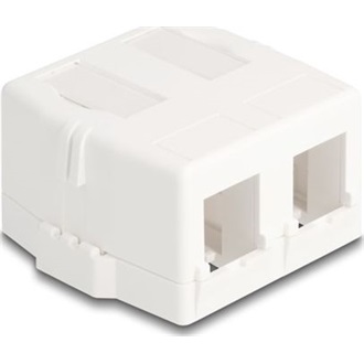 Delock Keystone Felületre Épített Doboz 2 Port mágneses gombbal, fehér színű