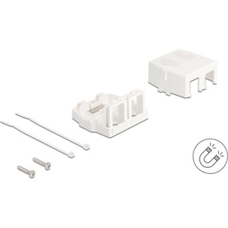 Delock Keystone Felületre Épített Doboz 2 Port mágneses gombbal, fehér színű