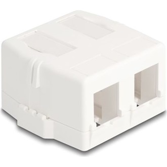 Delock Keystone Felületre Épített Doboz 2 Port mágneses gombbal, fehér színű