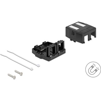 Delock Keystone Felületre Épített Doboz 2 Port mágneses gombbal, fekete színű