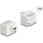 Delock Keystone Modul A-típusú USB-vel és USB Type-C  töltő porttal PD 20 W fehér