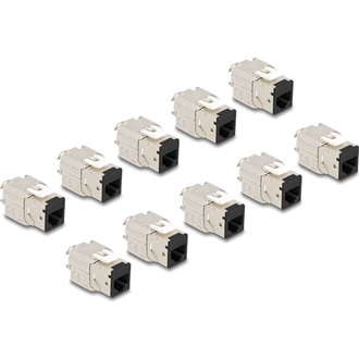 Delock Keystone Modul RJ45 anya - LSA Cat.6A eszközmentes fekete 10 db-os szett