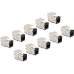 Delock Keystone Modul RJ45 anya - LSA Cat.6A eszközmentes fekete 10 db-os szett