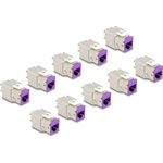 Delock Keystone Modul RJ45 anya - LSA Cat.6A eszközmentes ibolya 10 db-os szett