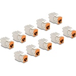 Delock Keystone Modul RJ45 anya - LSA Cat.6A eszközmentes narancssárga 10 db-os szett