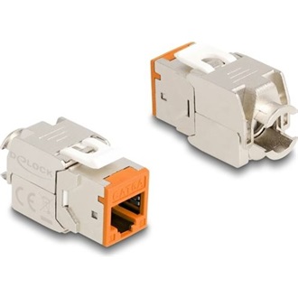 Delock Keystone Modul RJ45 anya - LSA Cat.6A eszközmentes narancssárga 10 db-os szett