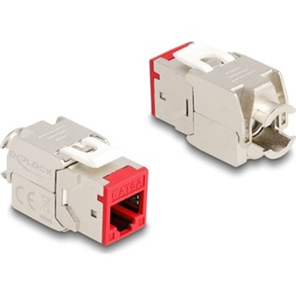 Delock Keystone Modul RJ45 anya - LSA Cat.6A eszközmentes piros 10 db-os szett