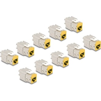 Delock Keystone Modul RJ45 anya - LSA Cat.6A eszközmentes sárga 10 db-os szett