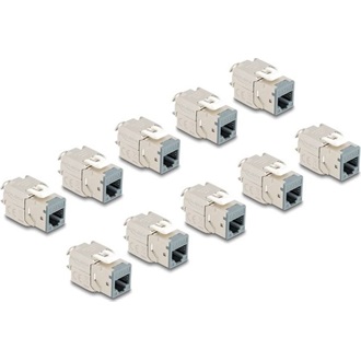 Delock Keystone Modul RJ45 anya - LSA Cat.6A eszközmentes szürke 10 db-os szett