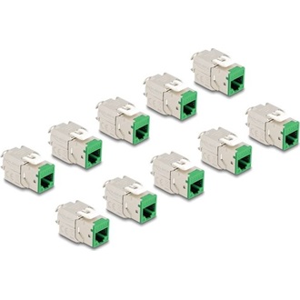Delock Keystone Modul RJ45 anya - LSA Cat.6A eszközmentes zöld 10 db-os szett