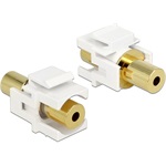 Delock Jack stereo 3,5mm (4pin) F/F keystone modul fehér