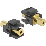 Delock Jack stereo 3,5mm (4pin) F/F keystone modul fekete
