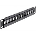 Delock 10" Keystone Patch Panel 12 Port  fekete
