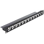 Delock 19" Keystone Patch Panel 24 port fekete