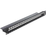 Delock 19" Keystone Patch Panel 24 port fekete