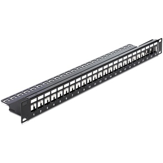 Delock 19" Keystone Patch Panel 24 port fekete
