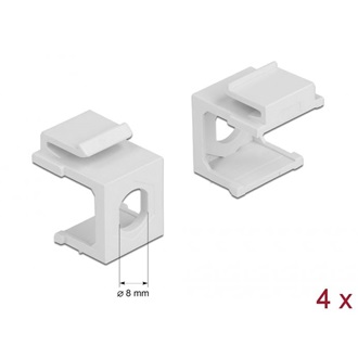 Delock keystone burkolat fehér 8mm-es lyukkal, 4db