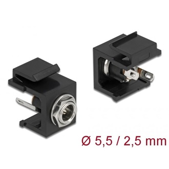 Delock DC 5,5x2,5mm Female keystone modul fekete