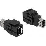 Delock FireWire 6pin -> Firewire 6pin F/F keystone modul fekete