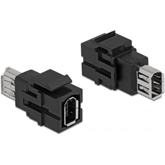 Delock FireWire 6pin -> Firewire 6pin F/F keystone modul fekete