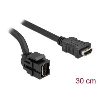 Delock HDMI 1.4 -> HDMI 1.4 M/F keystone modul 0.3m fekete 250°