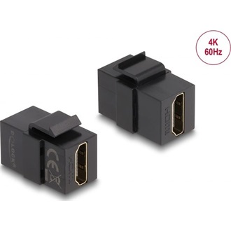 Delock HDMI 2.0 F/F keystone modul fekete