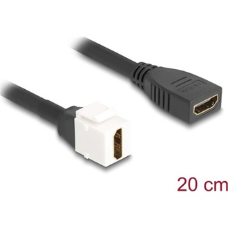 Delock HDMI 2.1 -> HDMI 2.1 F/F keystone modul 0.2m fekete-fehér