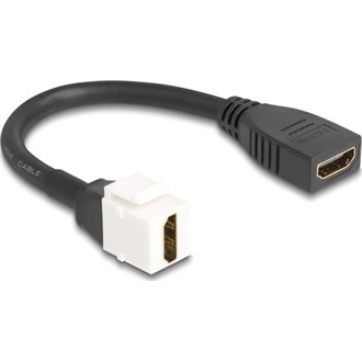 Delock HDMI 2.1 -> HDMI 2.1 F/F keystone modul 0.2m fekete-fehér