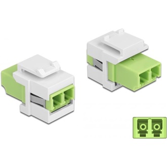Delock LC Duplex -> LC Duplex F/F keystone modul fehér-zöld multi-mode