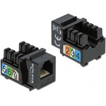 Delock Keystone modul, RJ12-aljzat > LSA Cat.3 UTP, fekete