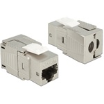 Delock RJ45 CAT6A UTP F/F keystone modul fém szerszám nélkül szerelhető