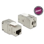 Delock RJ45 CAT8 UTP F/F keystone modul fém szerszám nélkül szerelhető