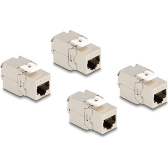 Delock Keystone modul, RJ45-aljzat Cat.6A STP 4 db.-os