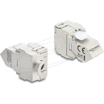 Delock Keystone modul RJ45 aljzat   LSA Cat.6A szabvány, 45 -ban döntött csatlakozó, árnyékolt, 180 -os kábelkivezetés,