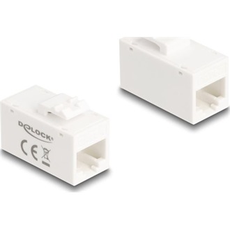 Delock Keystone modul, RJ45-aljzat - RJ45-aljzat, Cat.6A UTP fehér