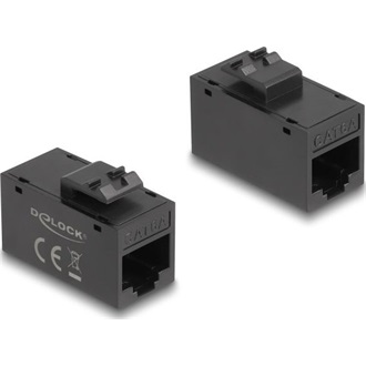 Delock Keystone modul, RJ45-aljzat - RJ45-aljzat, Cat.6A UTP fekete