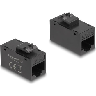 Delock Keystone modul, RJ45-aljzat - RJ45-aljzat, Cat.6A UTP fekete