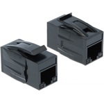 Delock Keystone modul, RJ45-aljzat > RJ45-aljzat, Cat.6A UTP, fekete